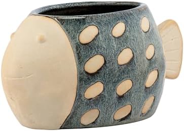 Maceta decorativa hogar 8.75x3.75" color azul gris