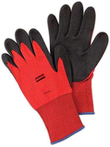 Guantes NF11 con palma PVC espumado talla 6 negro/rojo 12
