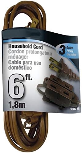 Cable extensión marrón 6ft 3 tomas 16/2 13A