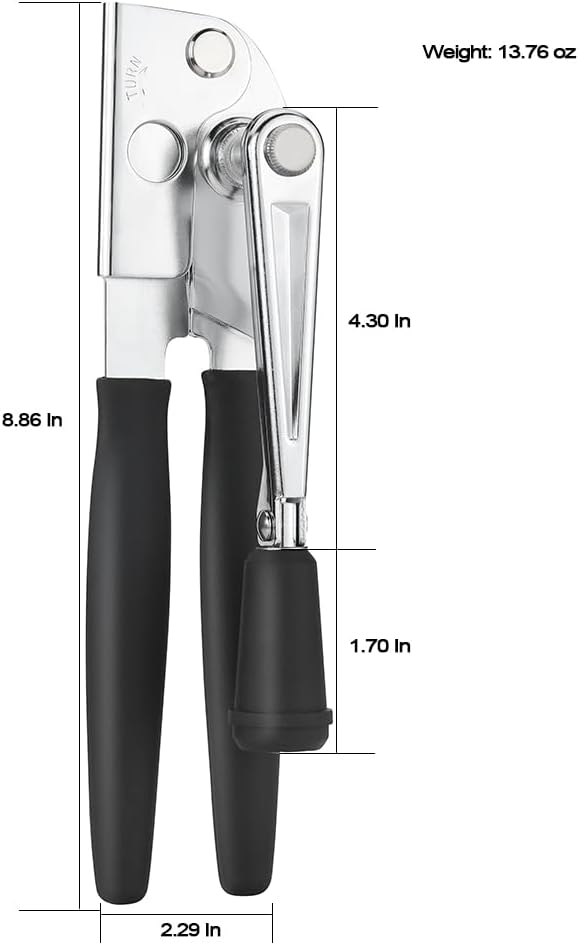 Abrelatas manual ergonómico con asas suaves para mayores