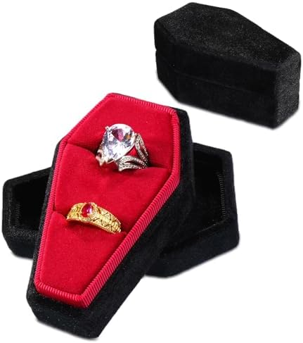 Caja anillo gótico terciopelo para bodas y propuestas mujer