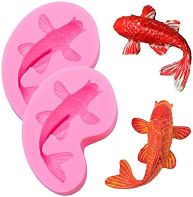 2 Moldes Silicona Pez Koi para Fondant Galletas Chocolate