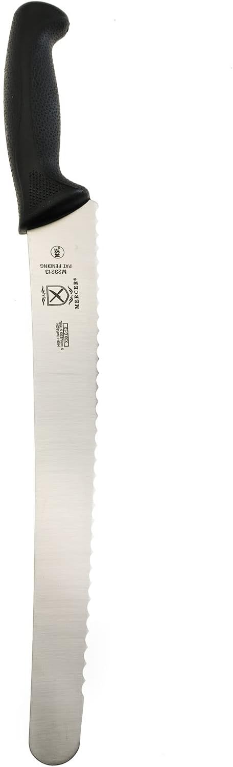 Cuchillo pechuga mango negro borde ondulado 12pulg