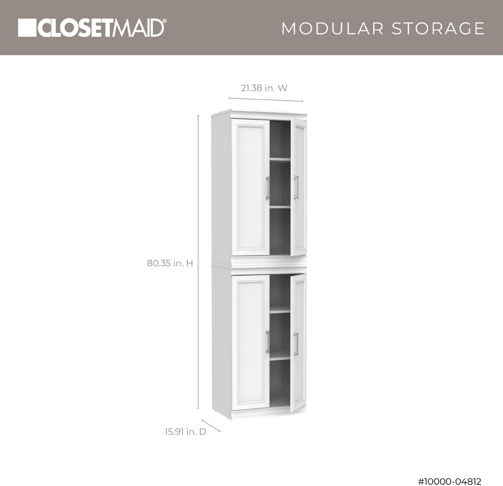 Sistema armario madera 21.38pulg 6 estantes color blanco