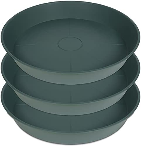 3 Pzas Platos Plástico para Plantas 25-26" Verde