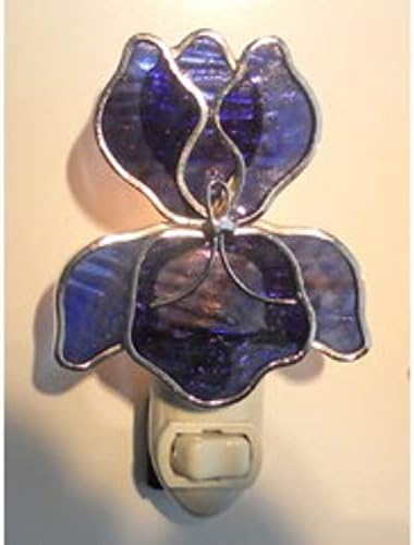 Luz nocturna floral púrpura cristal plateado 5W enchufable