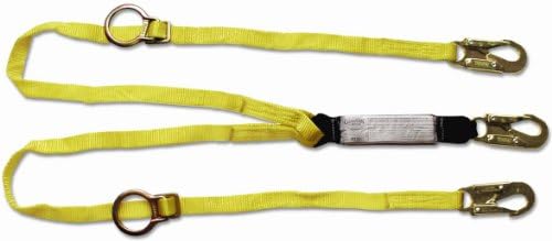Cordón amarre doble pierna 6ft anillo D ajustable amarillo