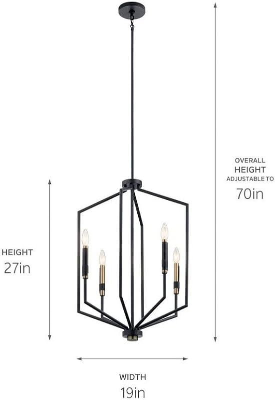 Colgante vestíbulo 27pulg 4 luces negro bronce