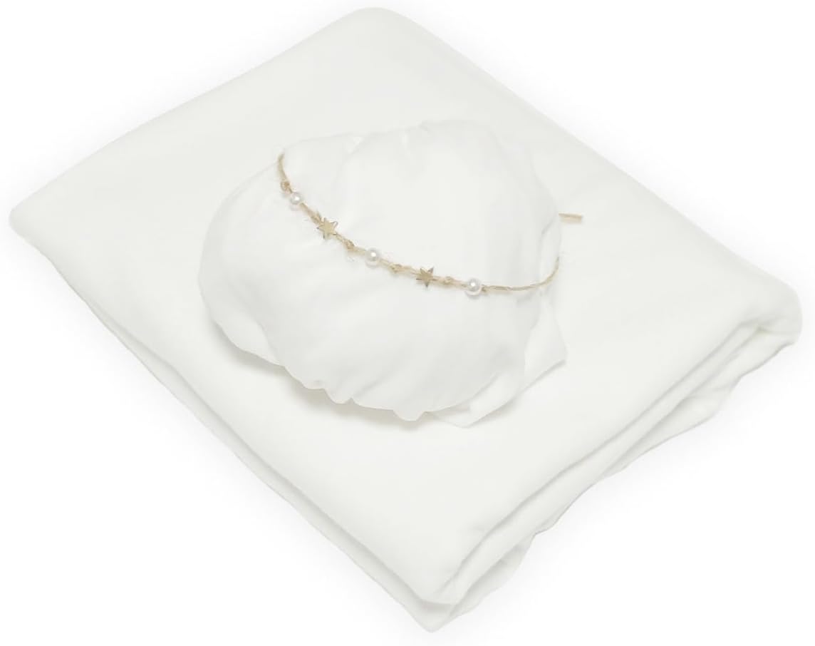 3 Pzas Accesorios Fotografía Recién Nacido Telón Diadema Blanco