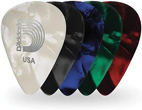 Púas celuloide para guitarra eléctrica y bajo 1mm azul 10 pzas