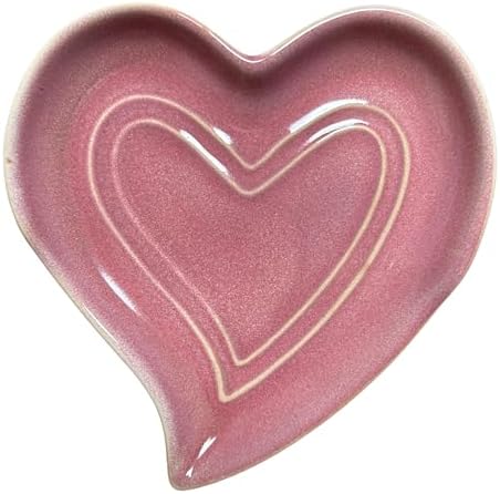 Soporte cerámica cuchara encimera cocina forma corazón rosa