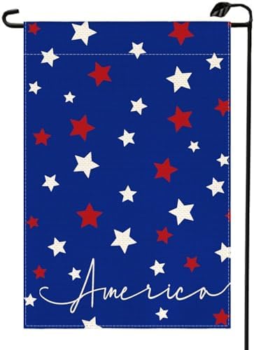 Bandera 4 de Julio 12x18pulg doble cara exterior