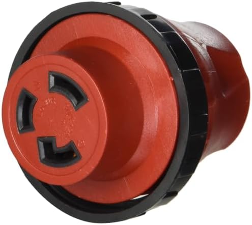 Adaptador enchufe desmontable 15AM a 30AF rojo
