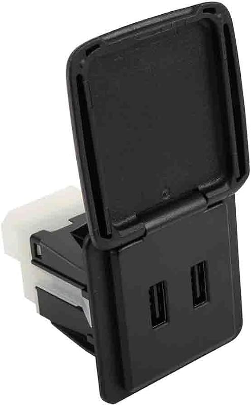 Puerto USB negro mate con receptáculo