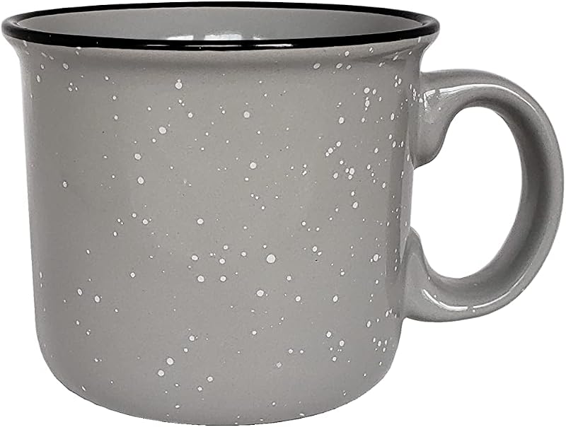 Taza cerámica 14oz set 4 color gris estilo campamento