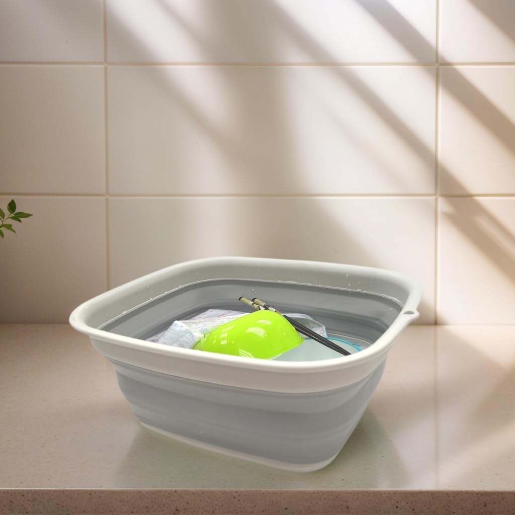 Bañera plegable plástico 7.7L para platos gris