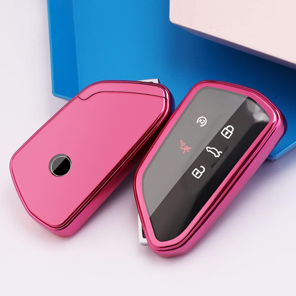 Funda TPU llavero VW ID4 MK8 Golf GTI Skoda Octavia rosa