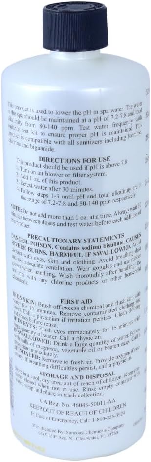 2 Unids Reductor pH Bañera Hidromasaje 1qt