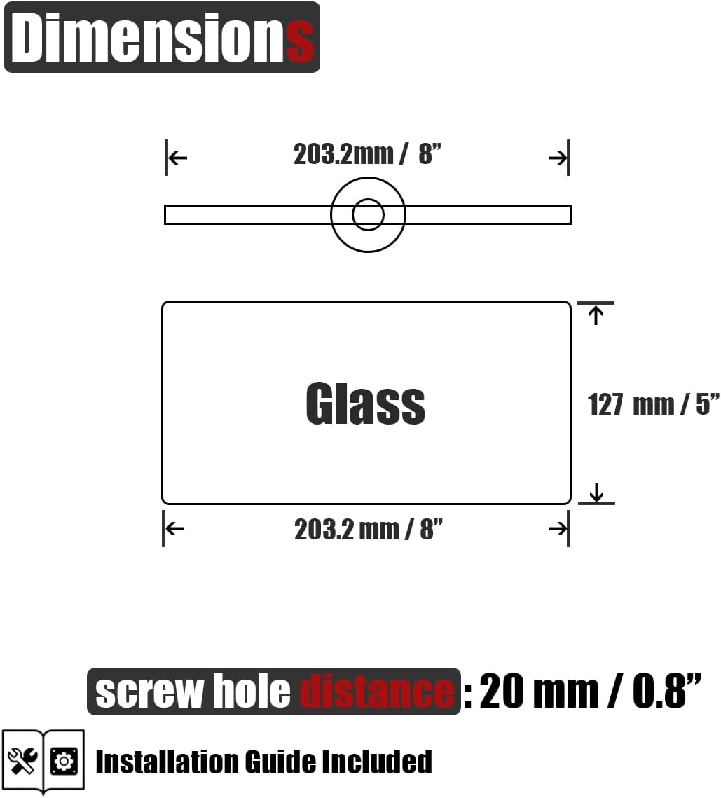 Estante cristal baño 8x5pulg acero inox 304 cepillado