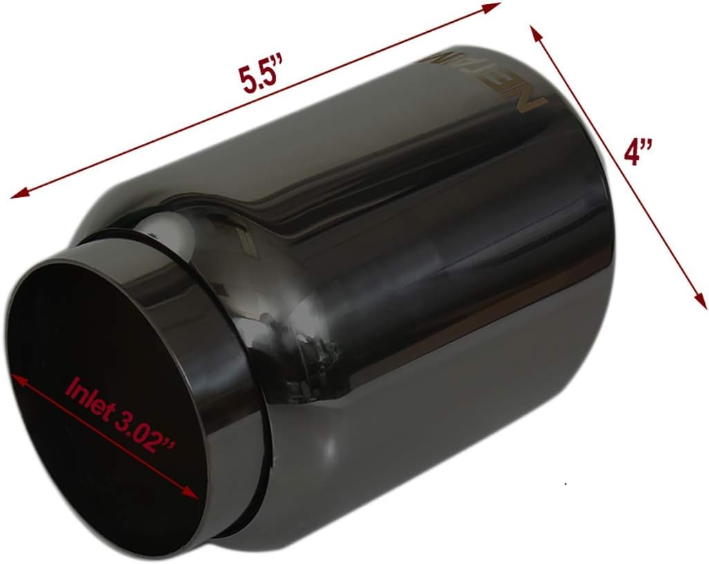 Punta escape acero inox doble pared cromada negra