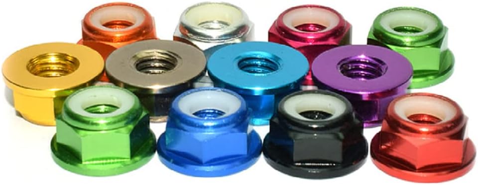 20 Pzas Tuercas Nylon Autobloqueo M4 Rojo