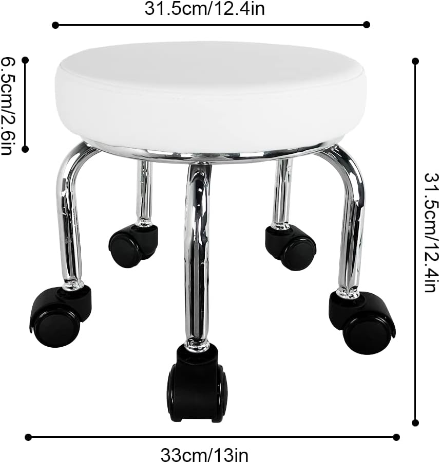 Asiento rodante piel sintética 360 grados ruedas universales