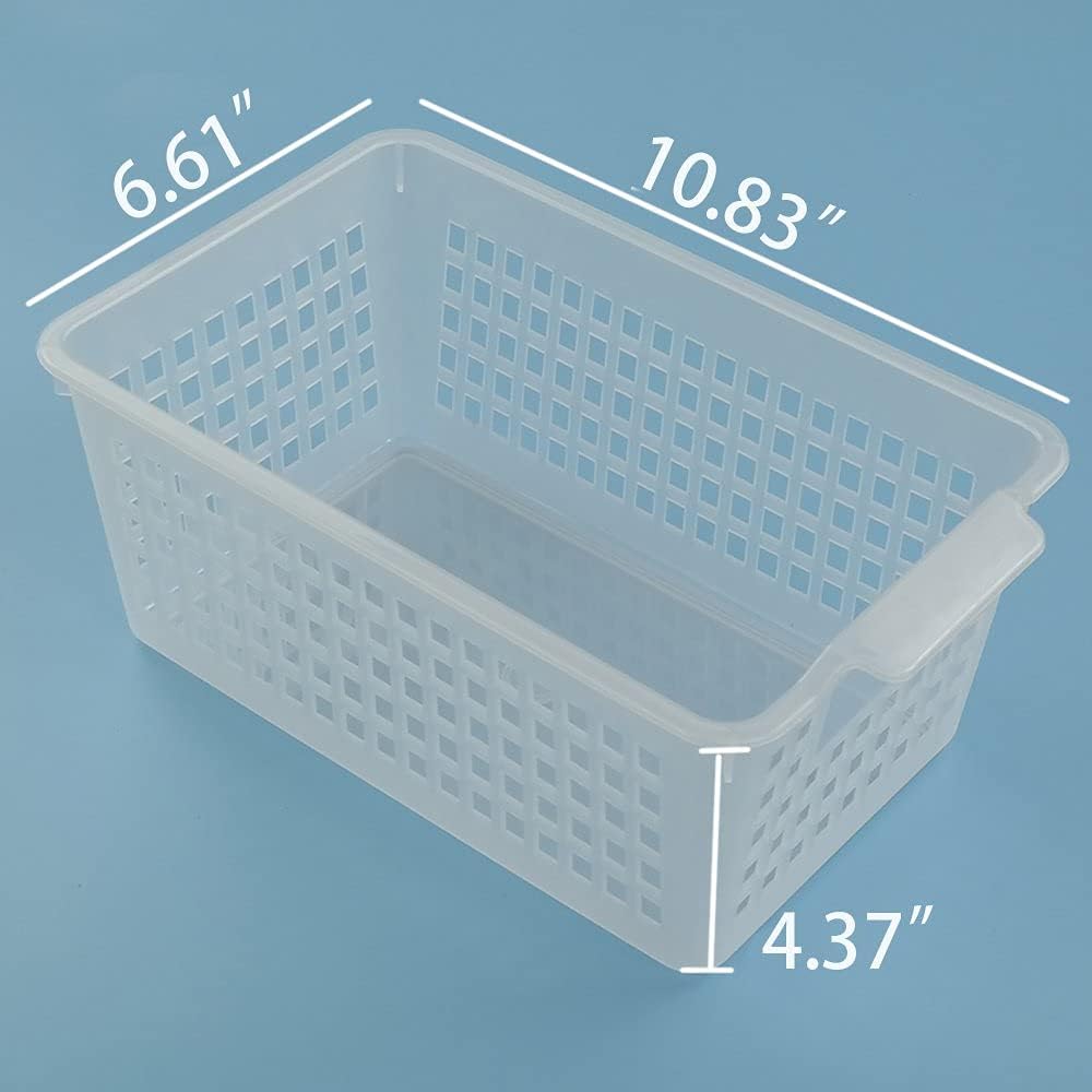 Cesta plástico transparente rectangular set 6