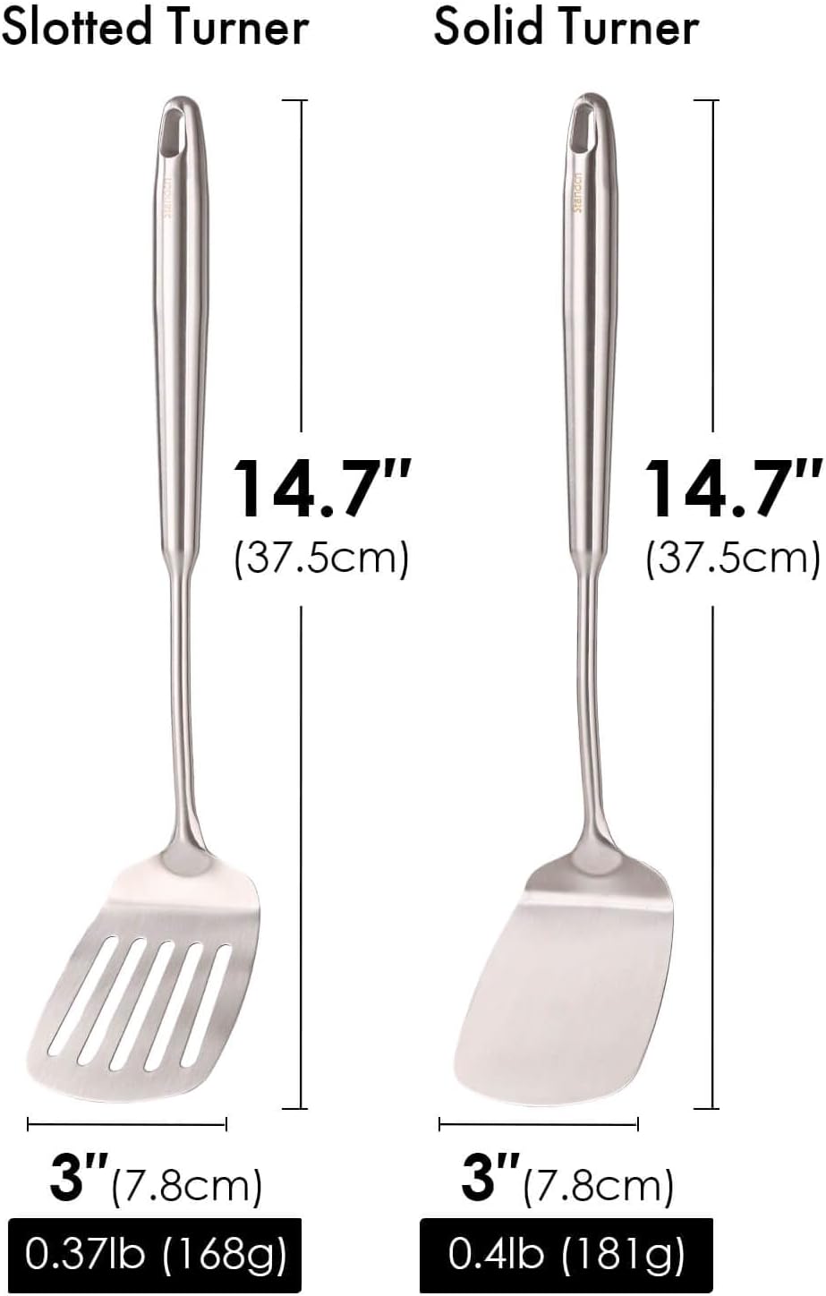 Juego 2 Espátulas Acero Inox 18/10 Chef 14.7pulg