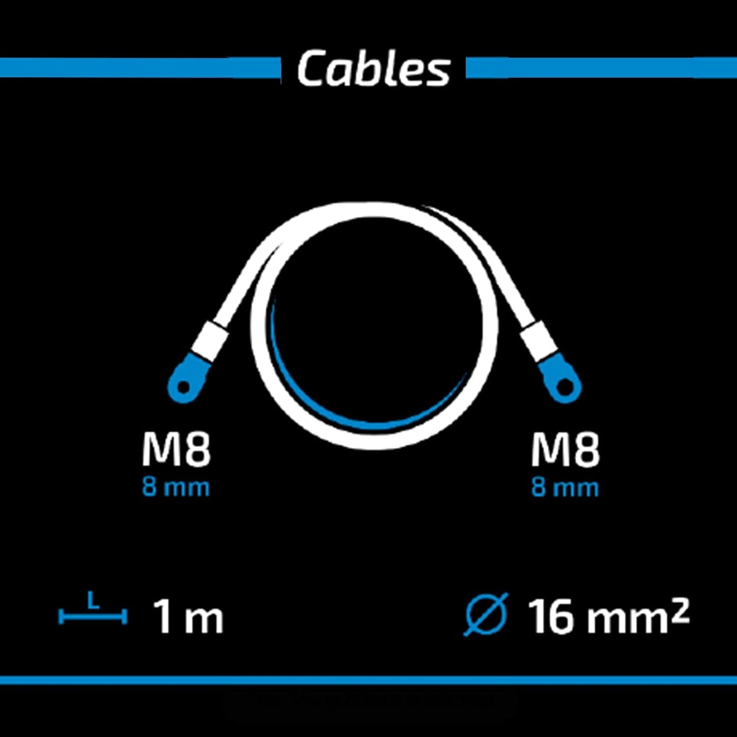 Set cables inversores batería M6 M8 cobre auto