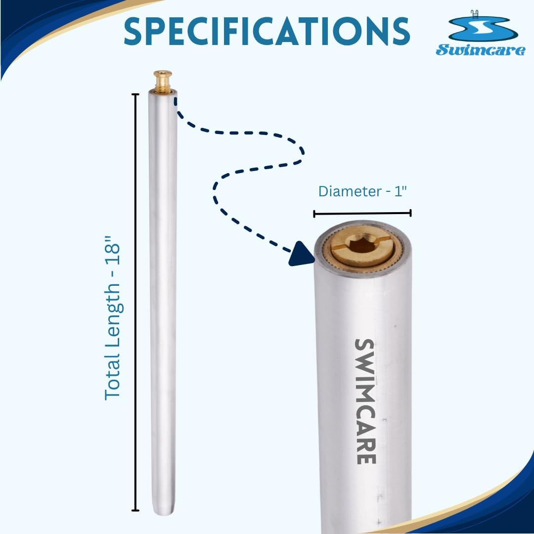 5 Tubos Aluminio para Cubierta Piscina 18"