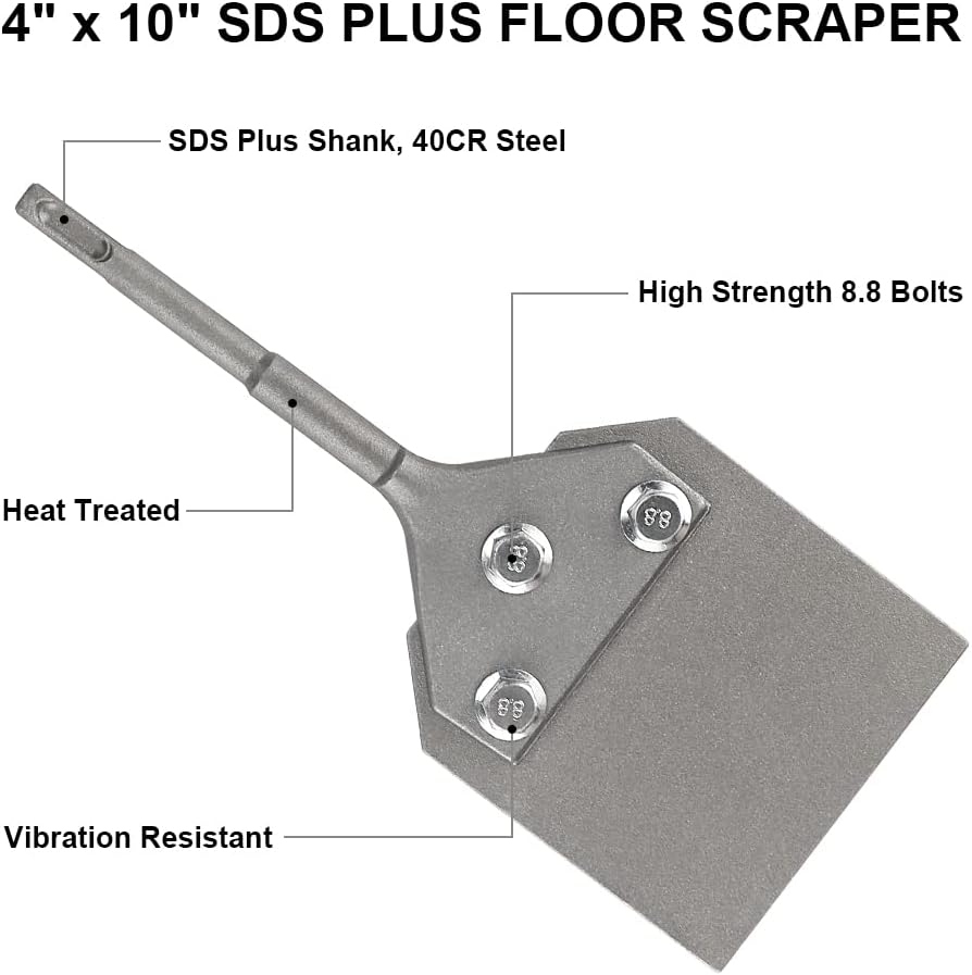 Rascador suelo 4x10pulg cincel para azulejos con 2 cuchillas