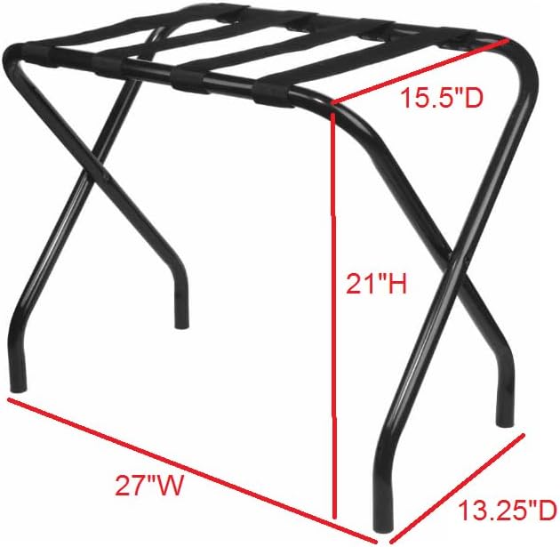 Soporte plegable metal negro con cinturones nailon