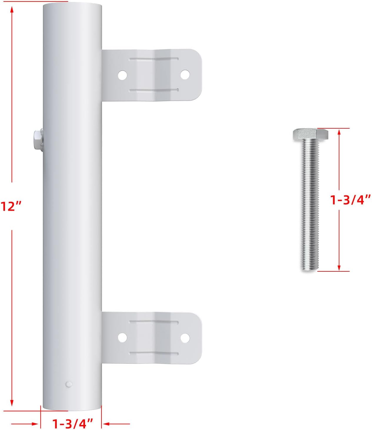 Soporte bandera RV escalera 1" resistente blanco