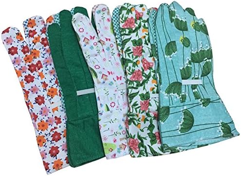 Guantes jardín mujer colorido antideslizante 5 pzas