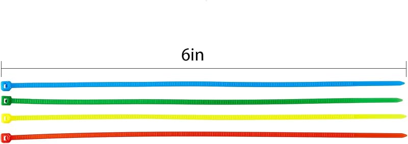 400 Bridas 6pulg Multicolor con Cremallera para Coronas UV