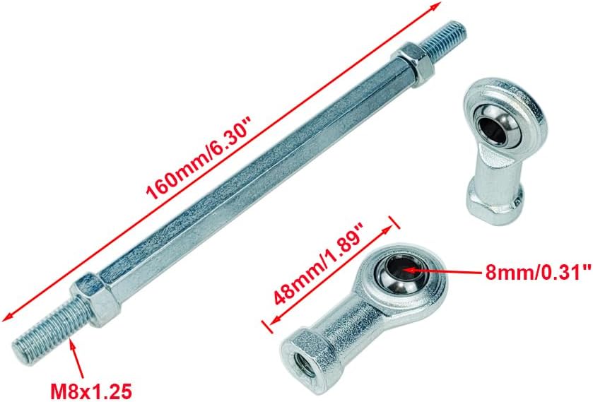 2 Pzas Brazo Dirección M8 160mm Kit Barra Estabilizadora ATV