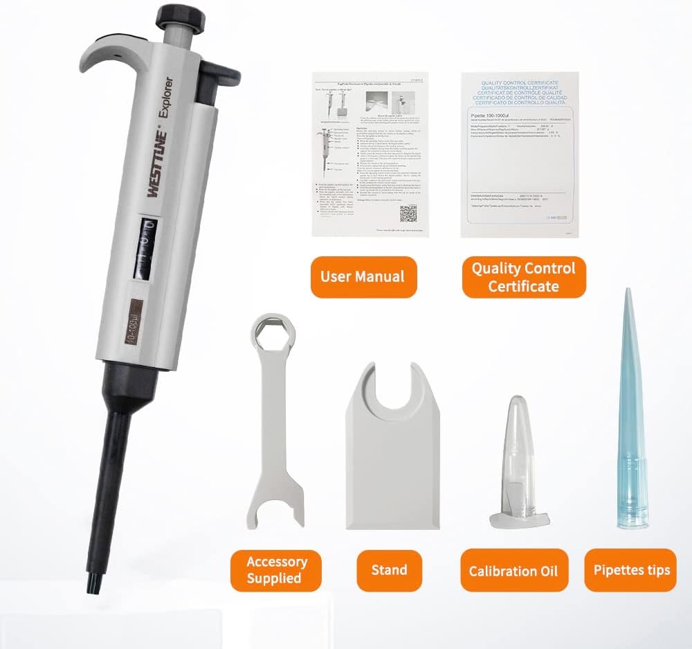 Pipeta ajustable 10-100μl para laboratorio