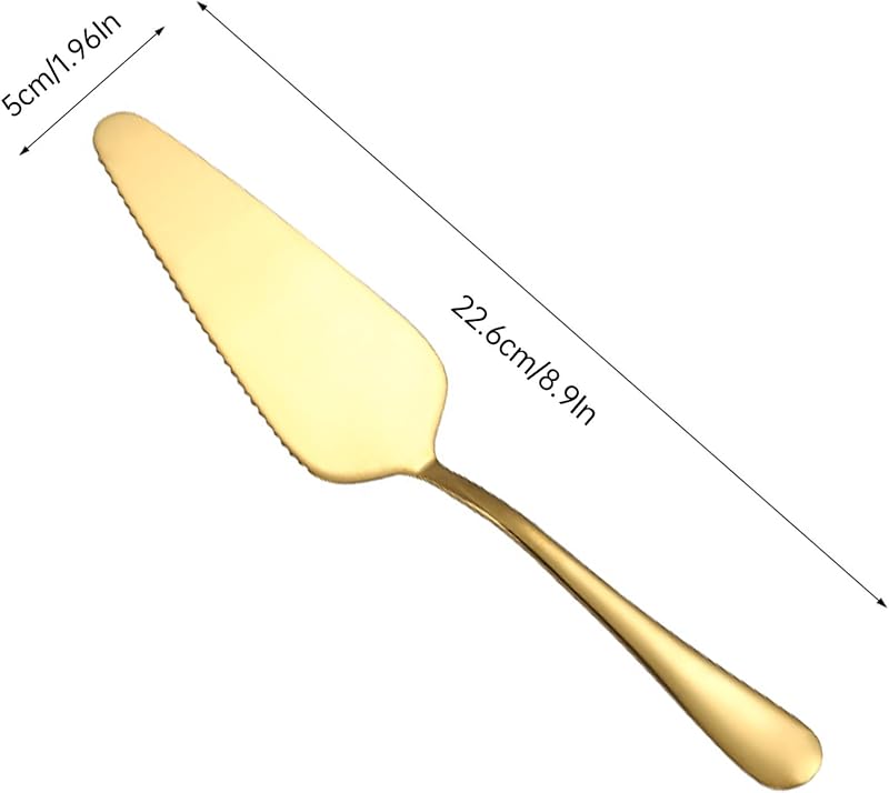 Servidor pastel acero inox set 2 pzas dorado cocina bodas
