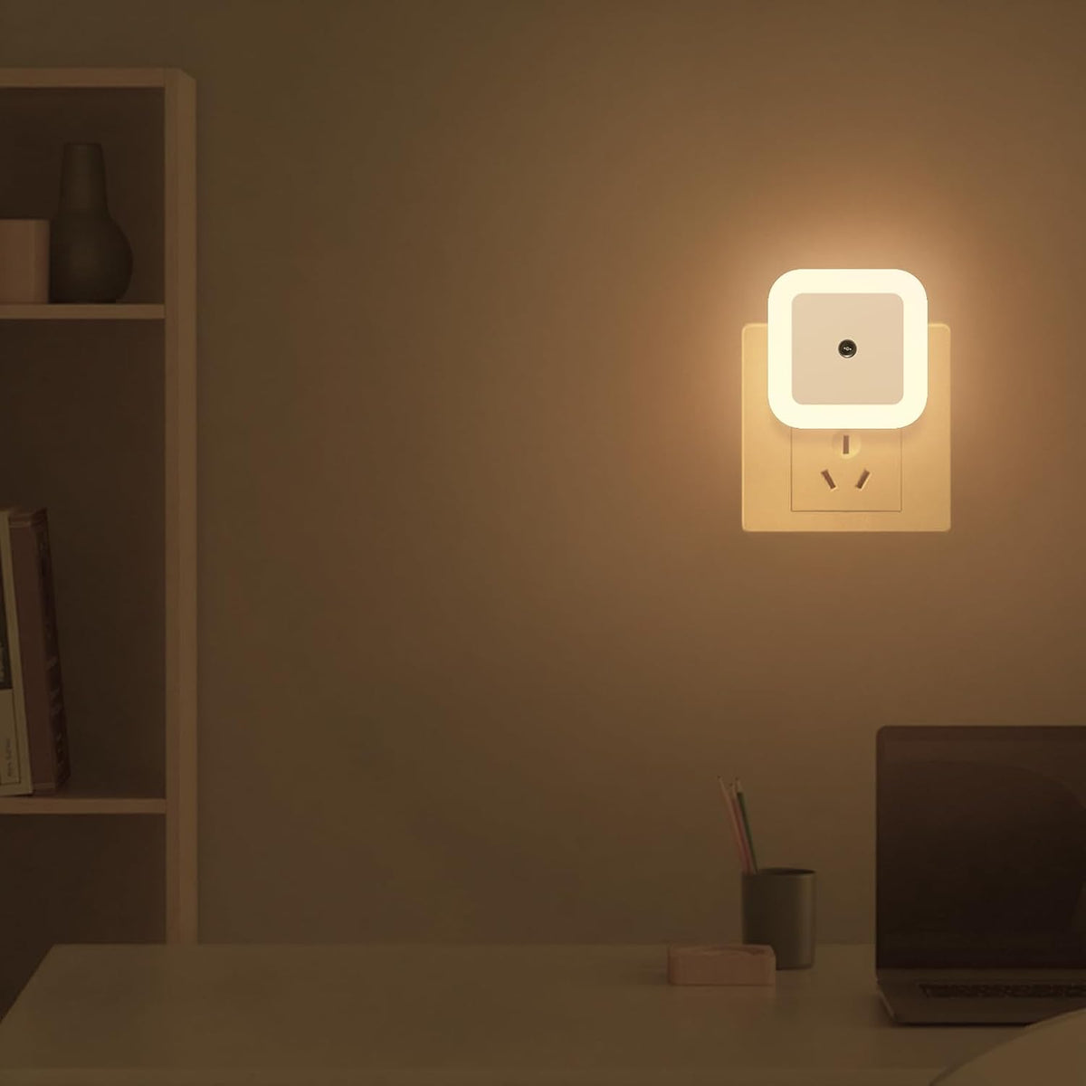 Luces nocturnas enchufables led sensor atardecer dormitorio