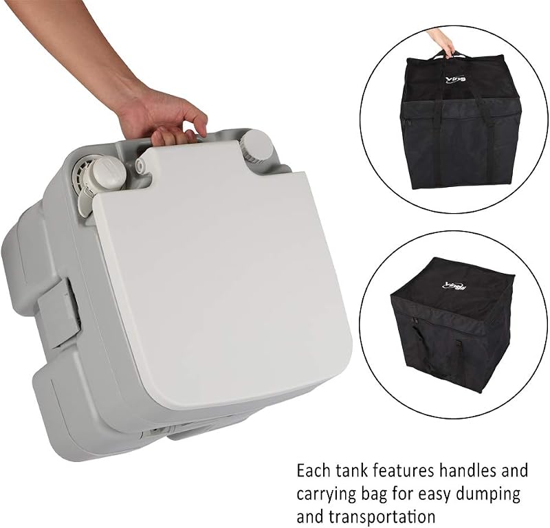 Inodoro portátil 5.3gal para acampar con bolsa transporte