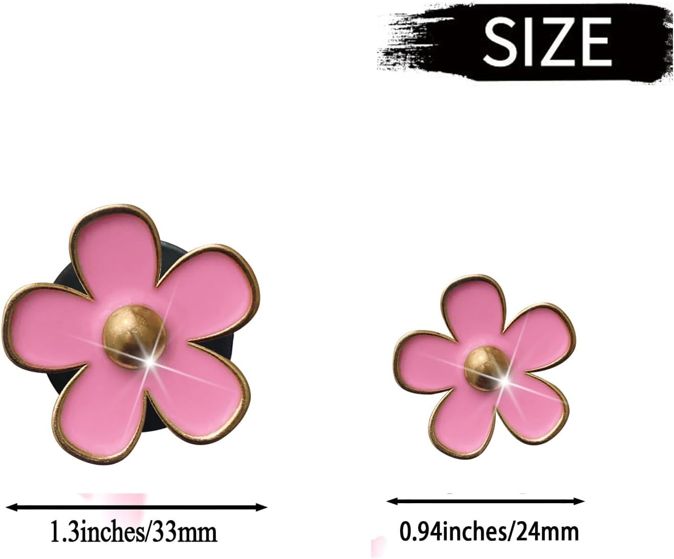 6 Clips Ventilación Flores Margaritas Rosa para Auto