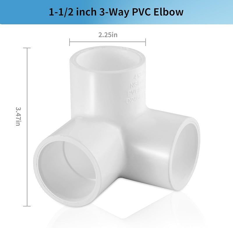 Conector PVC en T 1-1/2 pulg con salida lateral 90 grados