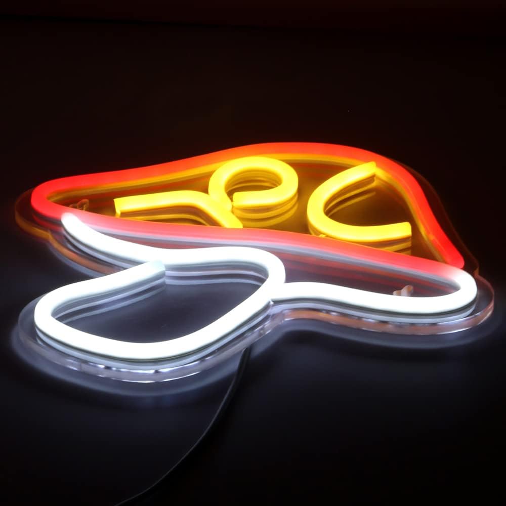 Letrero neón hongo luz USB decoración sala juegos