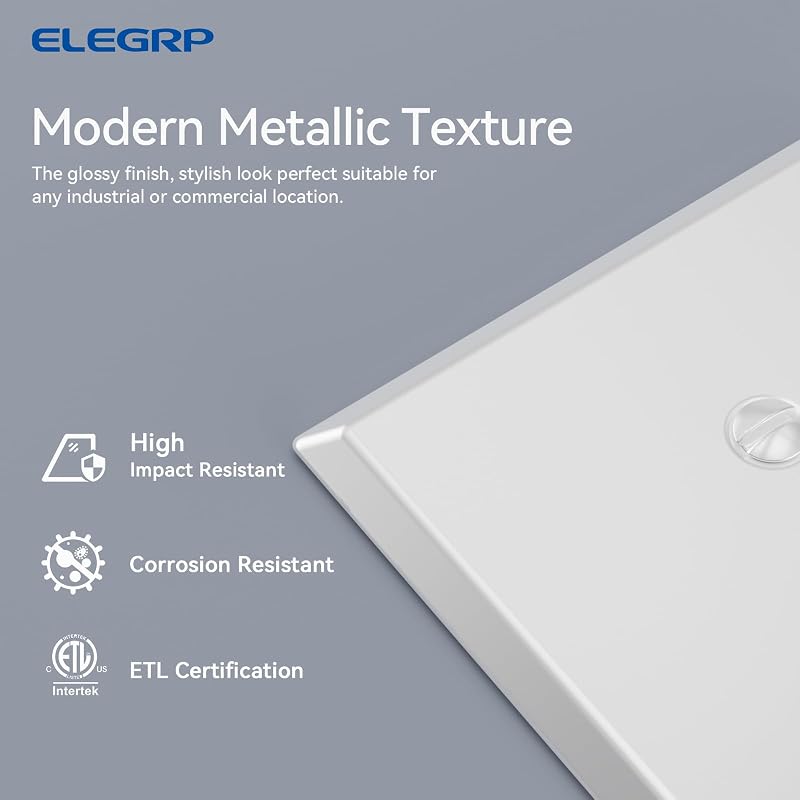 Placa decorativa pared metal 1 gang tornillos incluidos blanco
