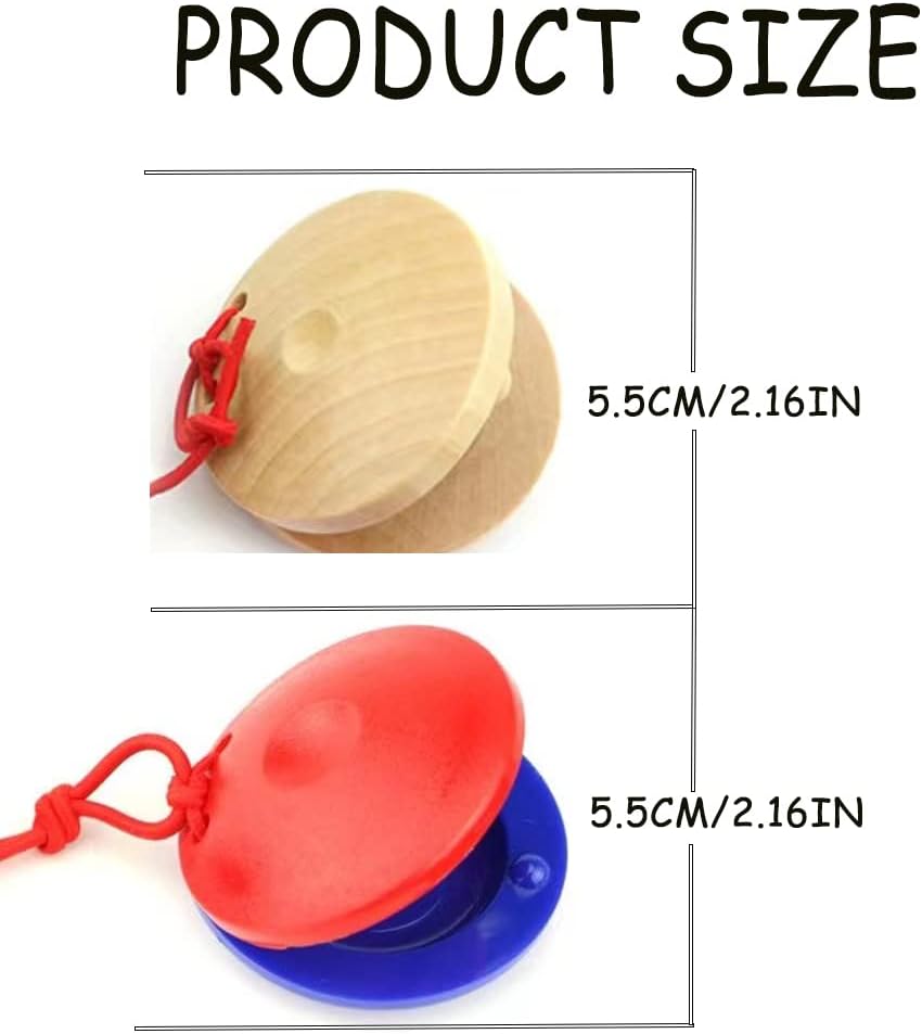 24 Castañuelas de madera para aula educativo