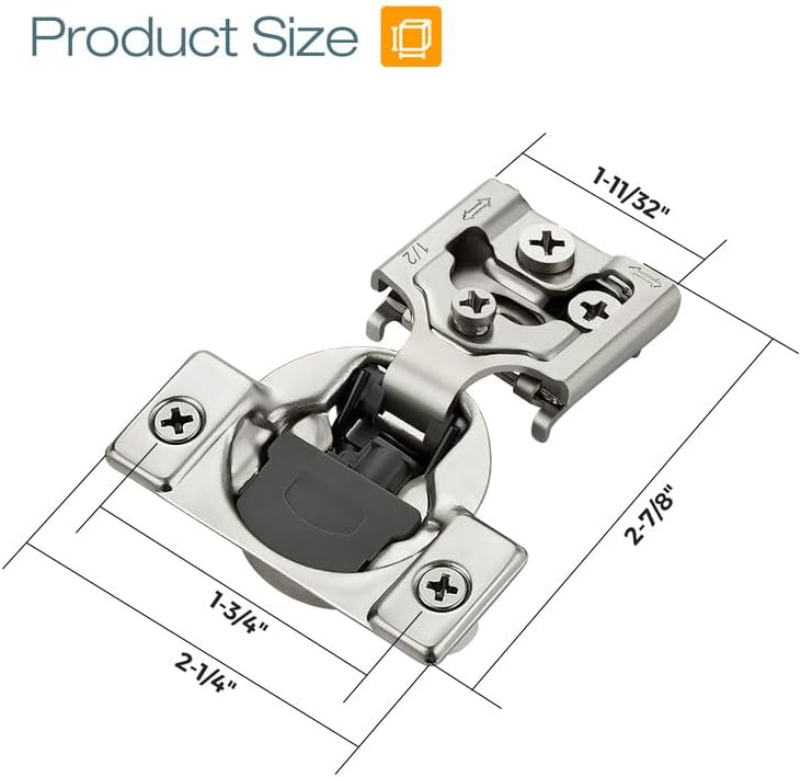 2 Pzas Bisagras Puerta Cocina Acero Inox Ajustables 1/2pulg