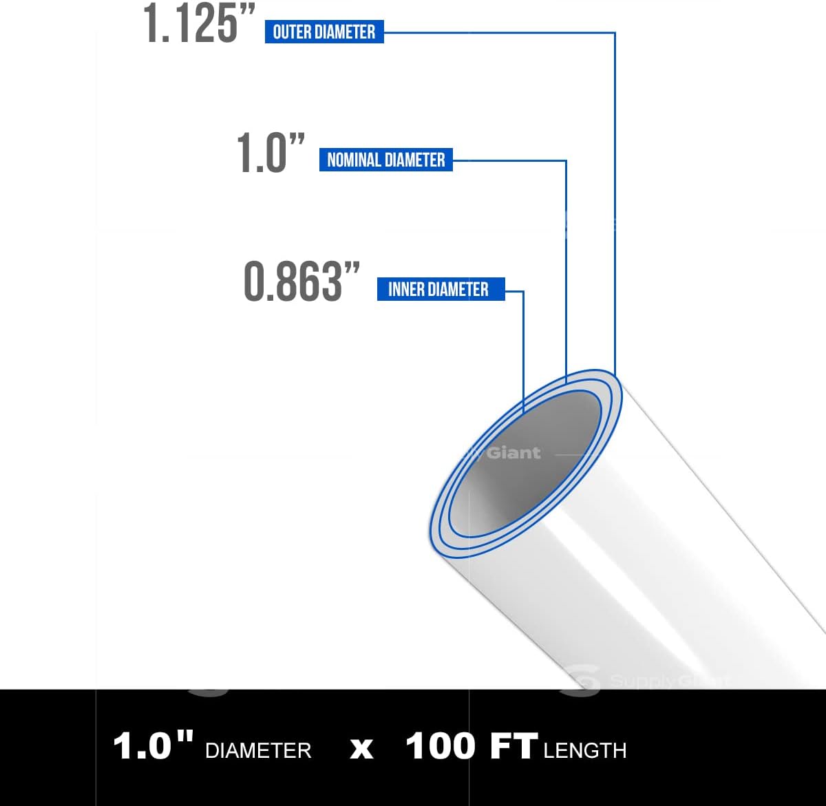 Tubería PEX 1 pulg x 100ft para agua potable blanco