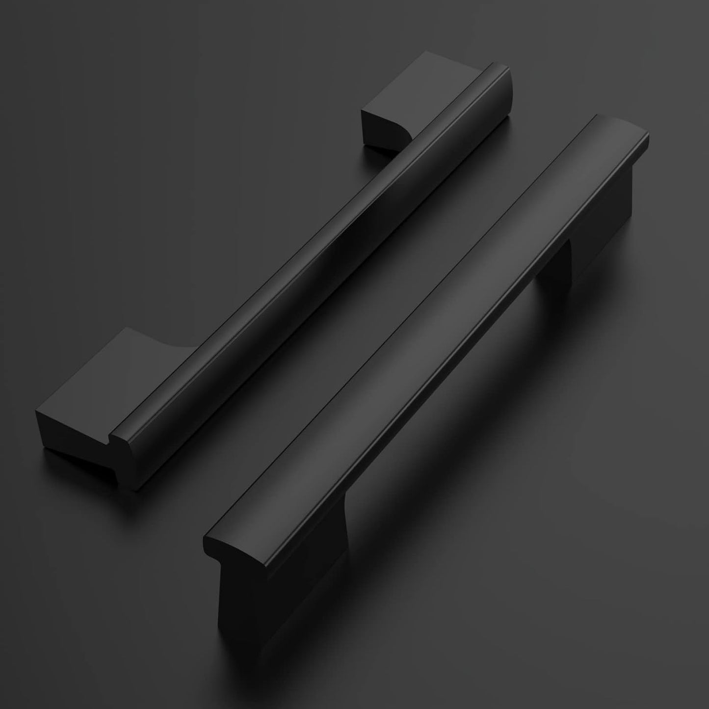 10 Tiradores Gabinete Negro Mate 4pulg con Agujeros Centrales