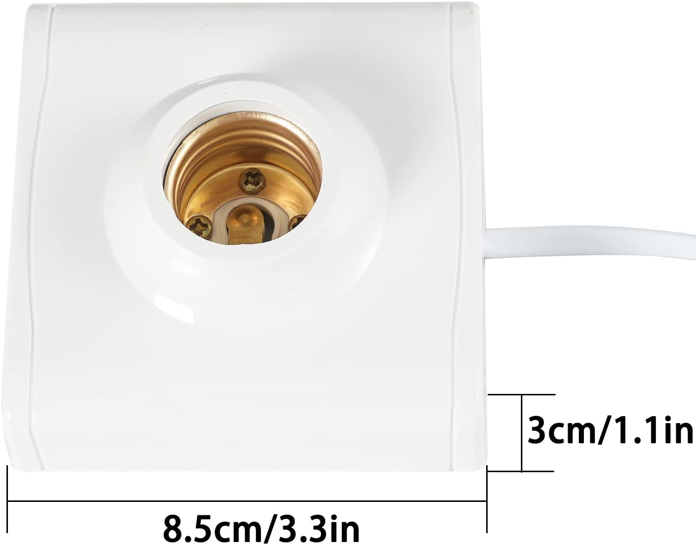 Soporte lámpara enchufable E27/E26 con interruptor blanco
