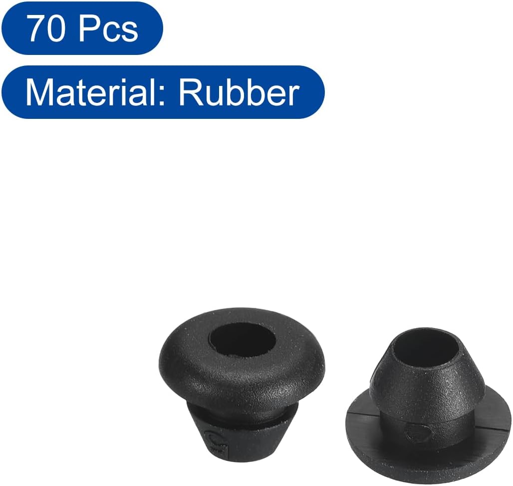 70 Ojales Goma Orificio 0.118" Negro